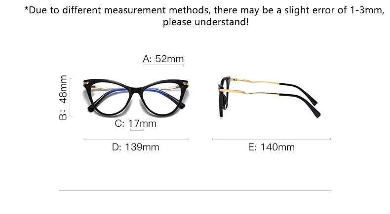CCspace Women's Full Rim Tr 90 Titanium Cat Eye Frame Eyeglasses 54562