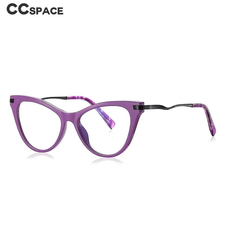 CCspace Women's Full Rim Tr 90 Titanium Cat Eye Frame Eyeglasses 54562