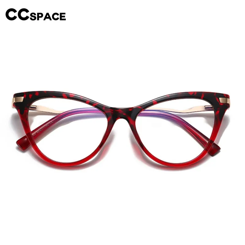 CCspace Women's Full Rim Tr 90 Titanium Cat Eye Frame Eyeglasses 54562