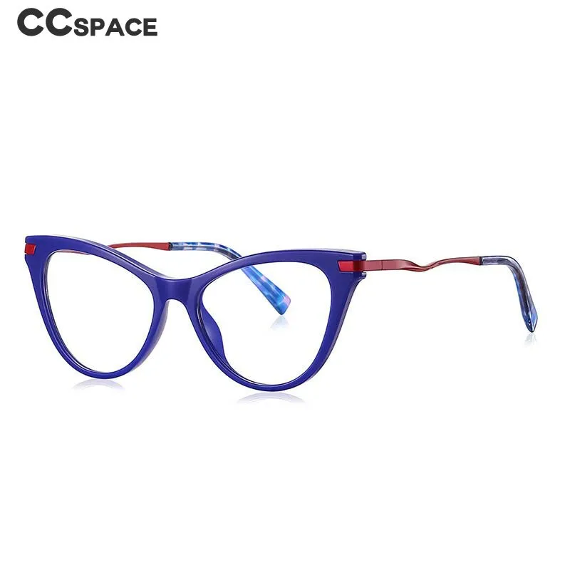 CCspace Women's Full Rim Tr 90 Titanium Cat Eye Frame Eyeglasses 54562