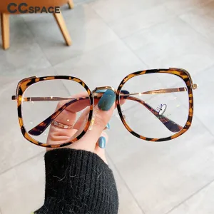 CCspace Women's Oversized Square Alloy Acetate Frame Eyeglasses 46733