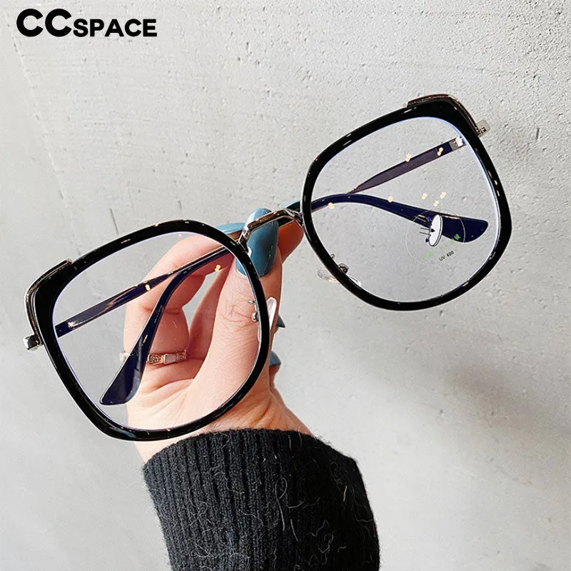 CCspace Women's Oversized Square Alloy Acetate Frame Eyeglasses 46733