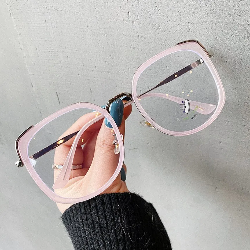CCspace Women's Oversized Square Alloy Acetate Frame Eyeglasses 46733