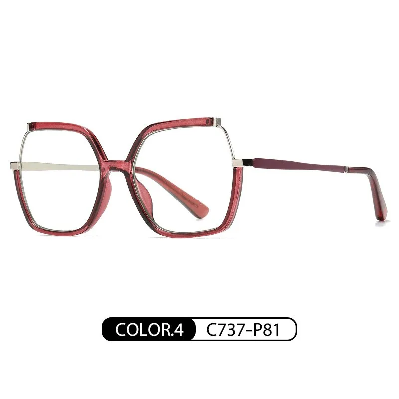 CCspace Women's Semi Rim Square Tr 90 Titanium Eyeglasses 56716