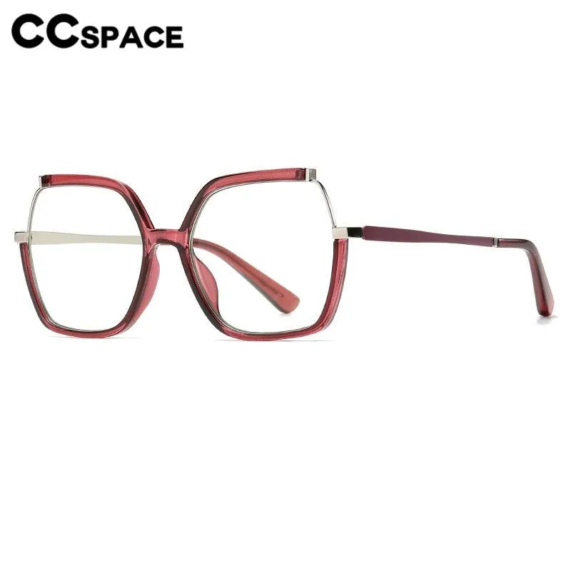 CCspace Women's Semi Rim Square Tr 90 Titanium Eyeglasses 56716