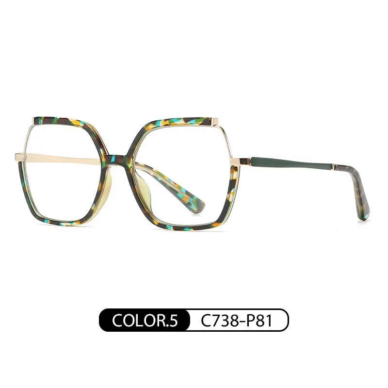 CCspace Women's Semi Rim Square Tr 90 Titanium Eyeglasses 56716