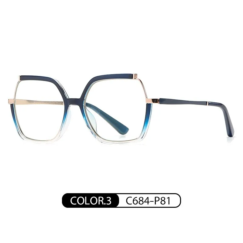 CCspace Women's Semi Rim Square Tr 90 Titanium Eyeglasses 56716