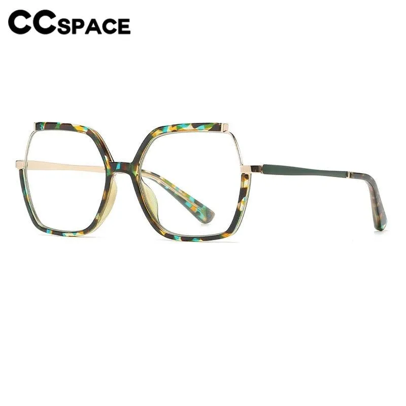 CCspace Women's Semi Rim Square Tr 90 Titanium Eyeglasses 56716