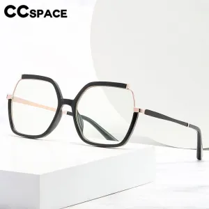 CCspace Women's Semi Rim Square Tr 90 Titanium Eyeglasses 56716