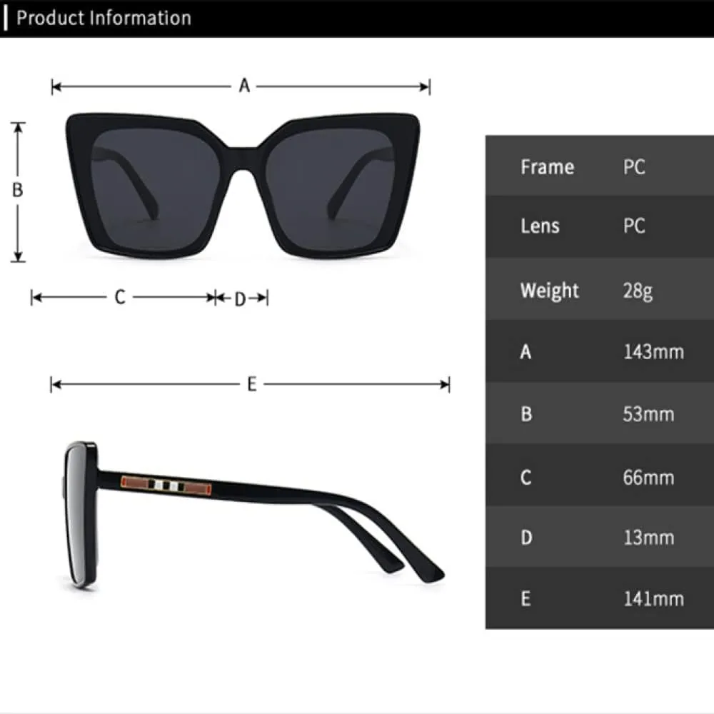 CGZWFERA-Large Fashion Sunglasses Women Designer Luxury Womens Cat Eye Sun Glasses Vintage UV400 Outdoor Oculos De Sol