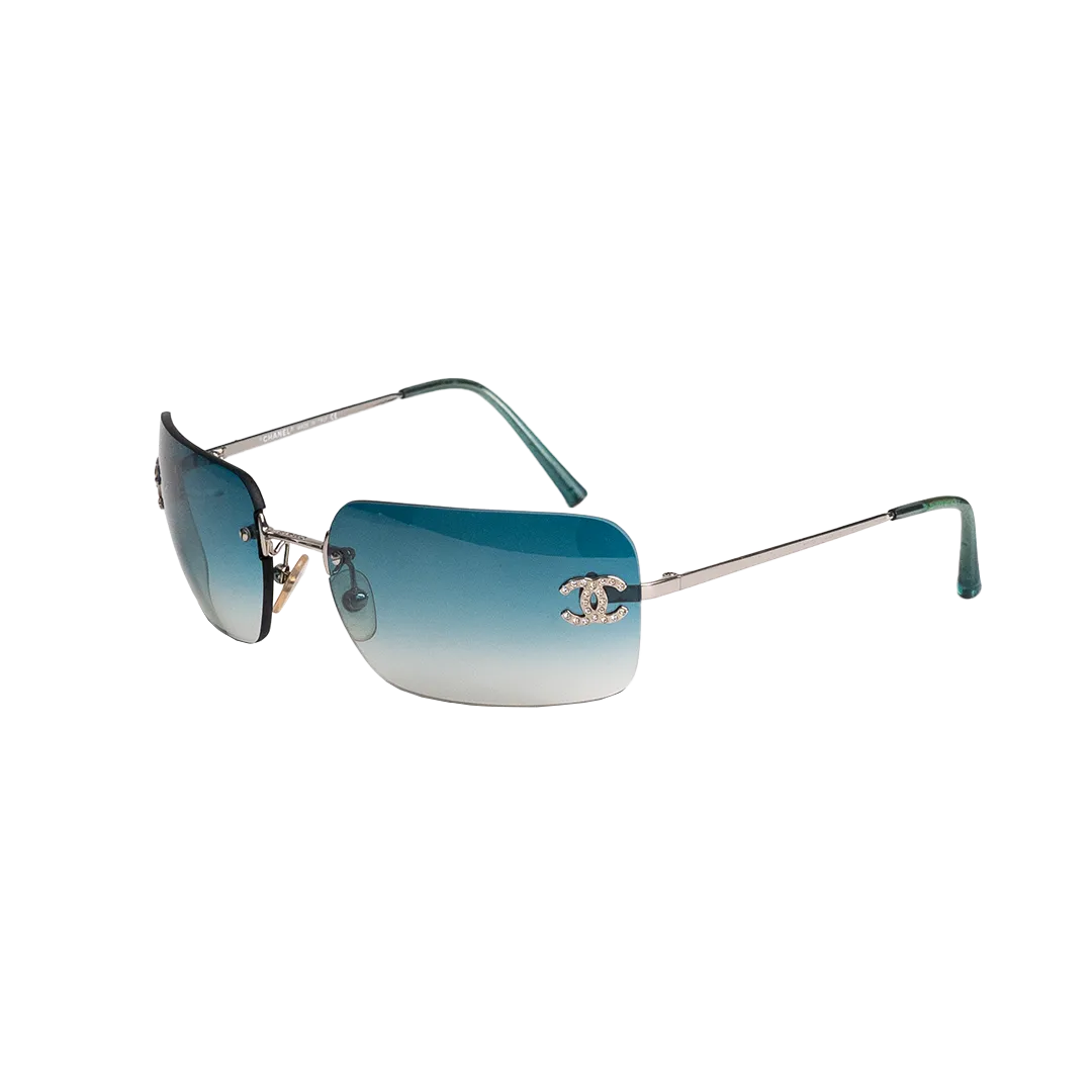 Chanel 4017D Coco 2000s Frameless Swarovski Rhinestone Green