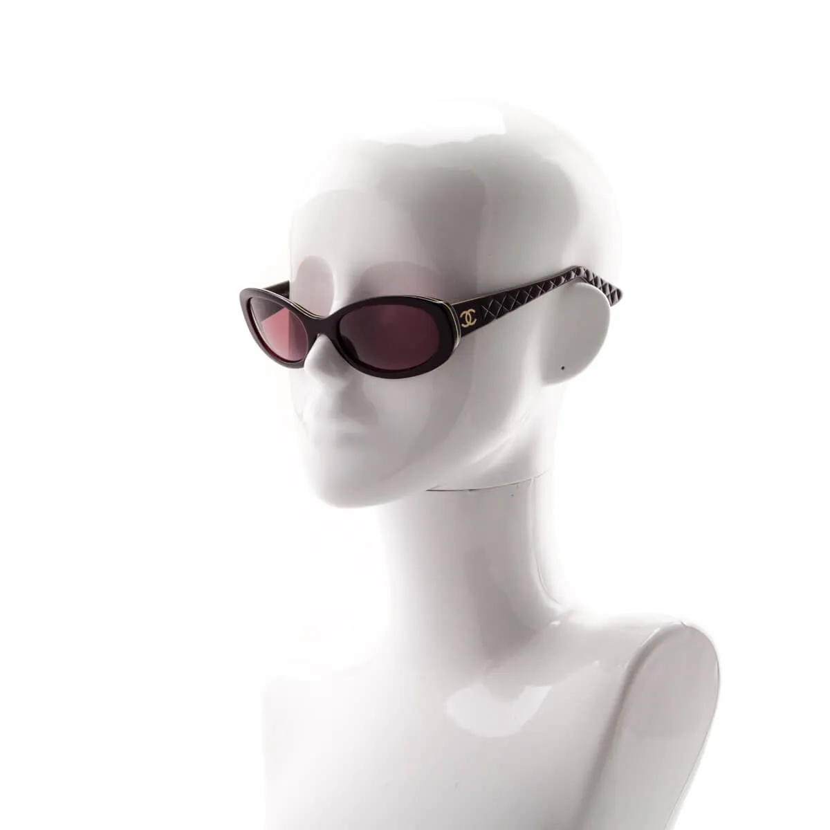 Chanel Burgundy Quilted Sunglasses