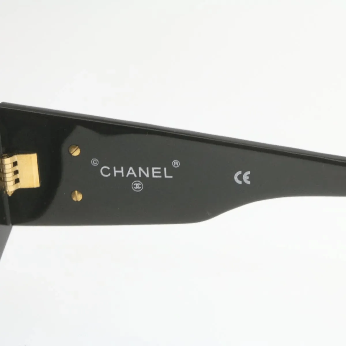 CHANEL Sunglasses Black CC Auth ar3537