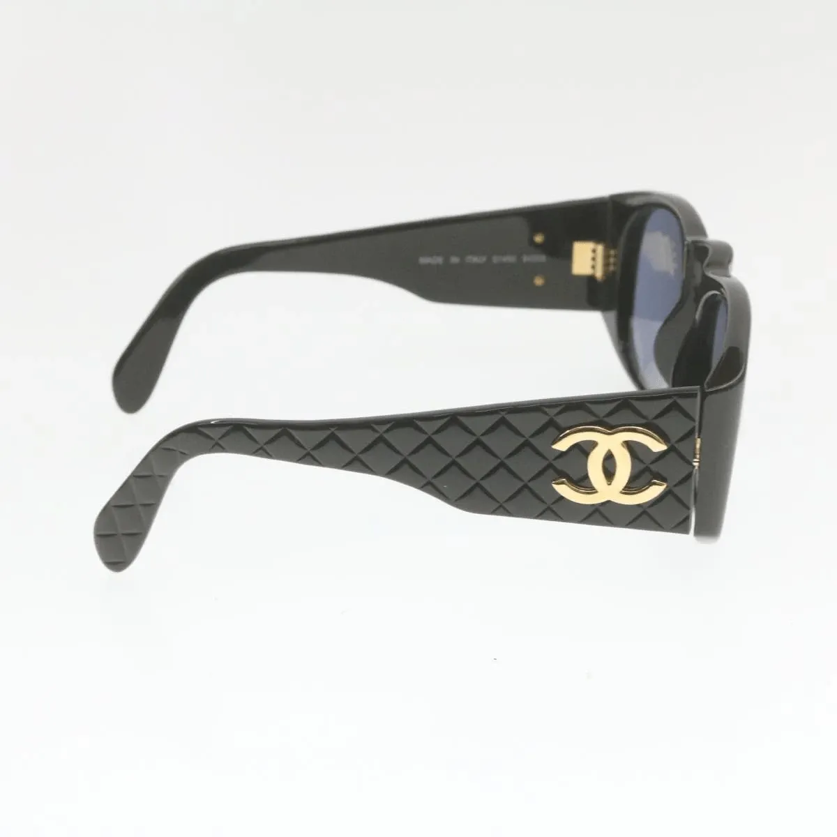 CHANEL Sunglasses Black CC Auth ar3537