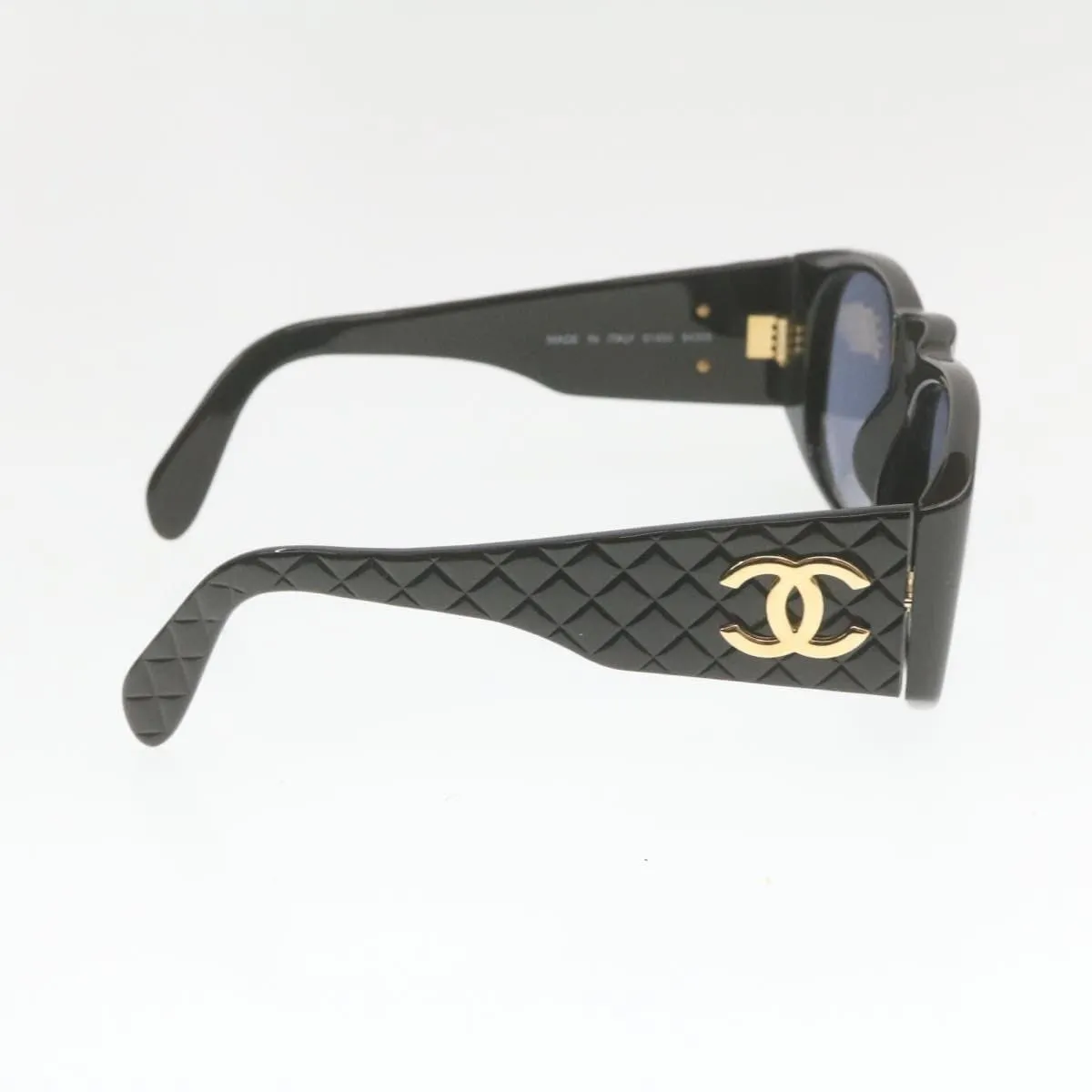 CHANEL Sunglasses Black CC Auth ar3537