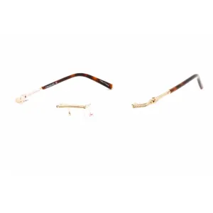 Charriol Men's Eyeglasses - Clear Lens Shiny Gold Metal Cat Eye Frame | PC71044 C01