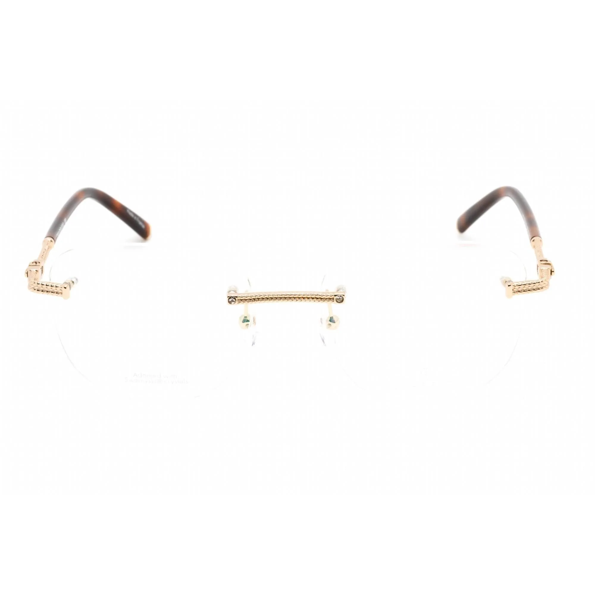 Charriol Men's Eyeglasses - Clear Lens Shiny Gold Metal Cat Eye Frame | PC71044 C01