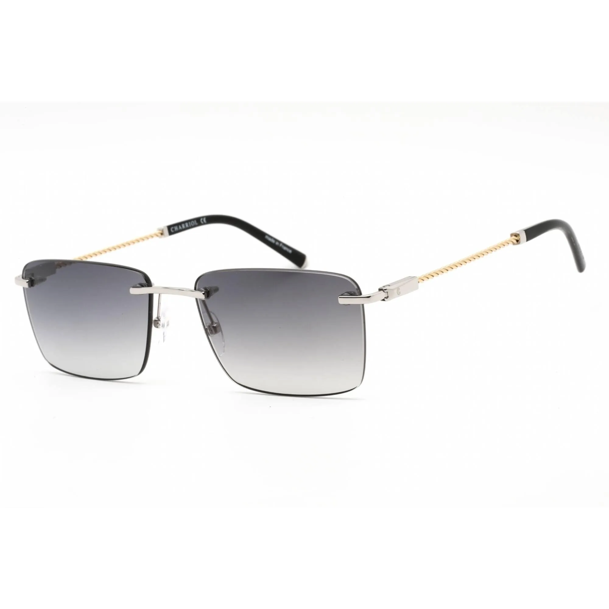 Charriol Men's Eyeglasses - Clear Lens Shiny Silver/Gold Rectangular | PC81007 C02