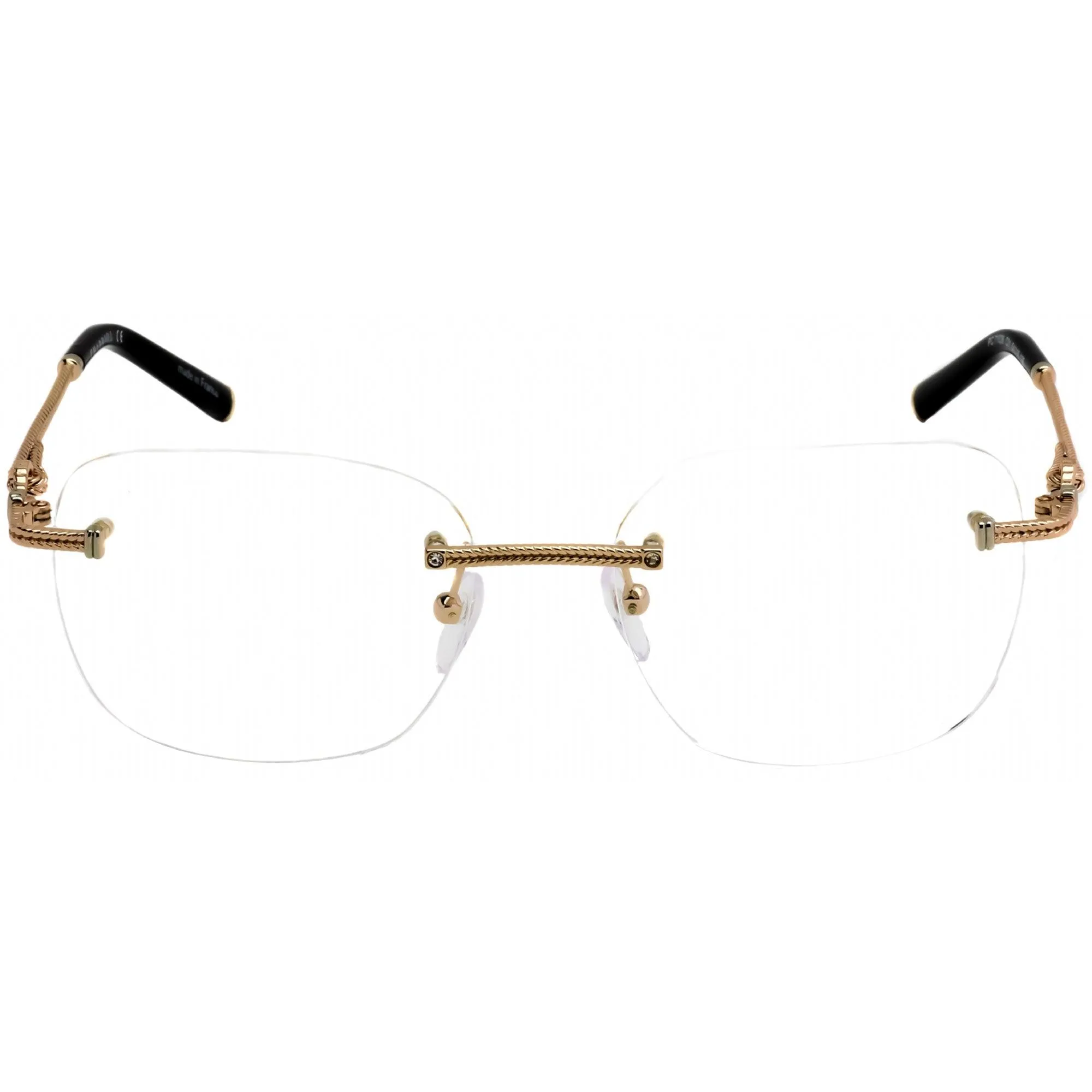 Charriol Women's Eyeglasses - Shiny Gold and Black Oval Shaped Frame | PC71036 C01