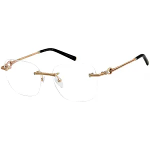 Charriol Women's Eyeglasses - Shiny Gold and Black Oval Shaped Frame | PC71036 C01