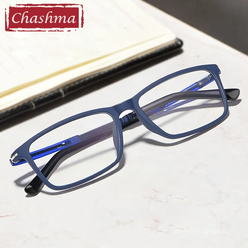 Chashma Men's Full Rim Square Tr 90 Alloy Eyeglasses 9164