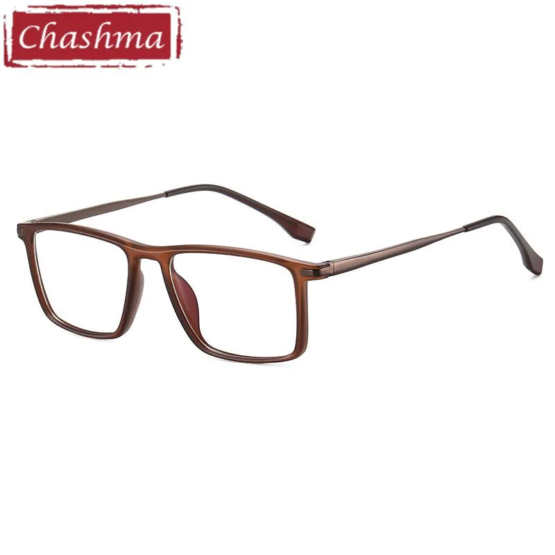 Chashma Men's Full Rim Square Tr 90 Titanium Spring Hinge Eyeglasses 95352
