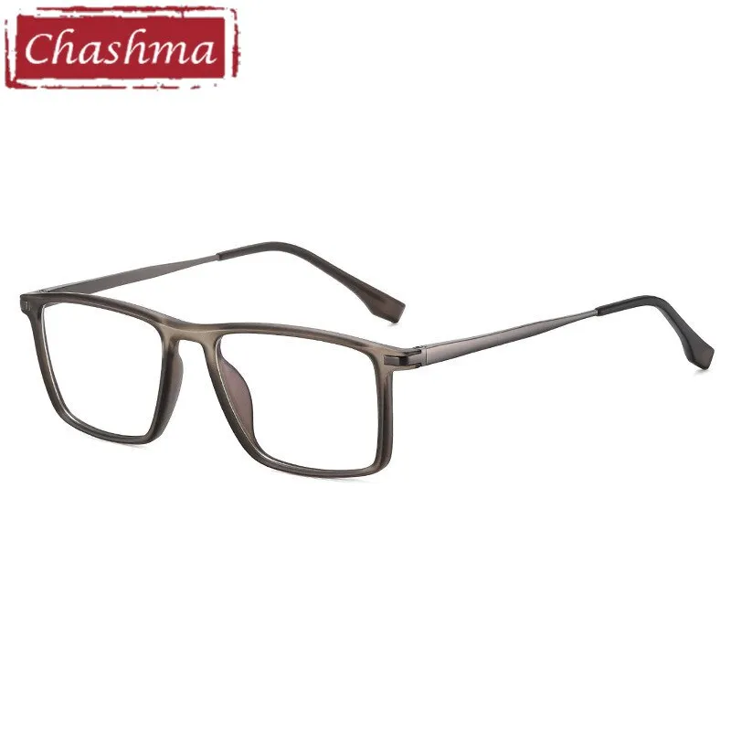Chashma Men's Full Rim Square Tr 90 Titanium Spring Hinge Eyeglasses 95352