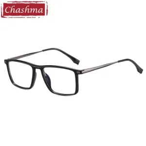 Chashma Men's Full Rim Square Tr 90 Titanium Spring Hinge Eyeglasses 95352