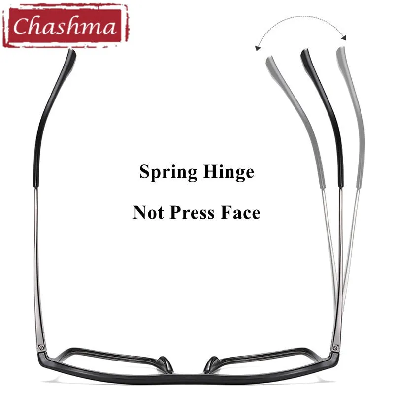 Chashma Men's Full Rim Square Tr 90 Titanium Spring Hinge Eyeglasses 95352