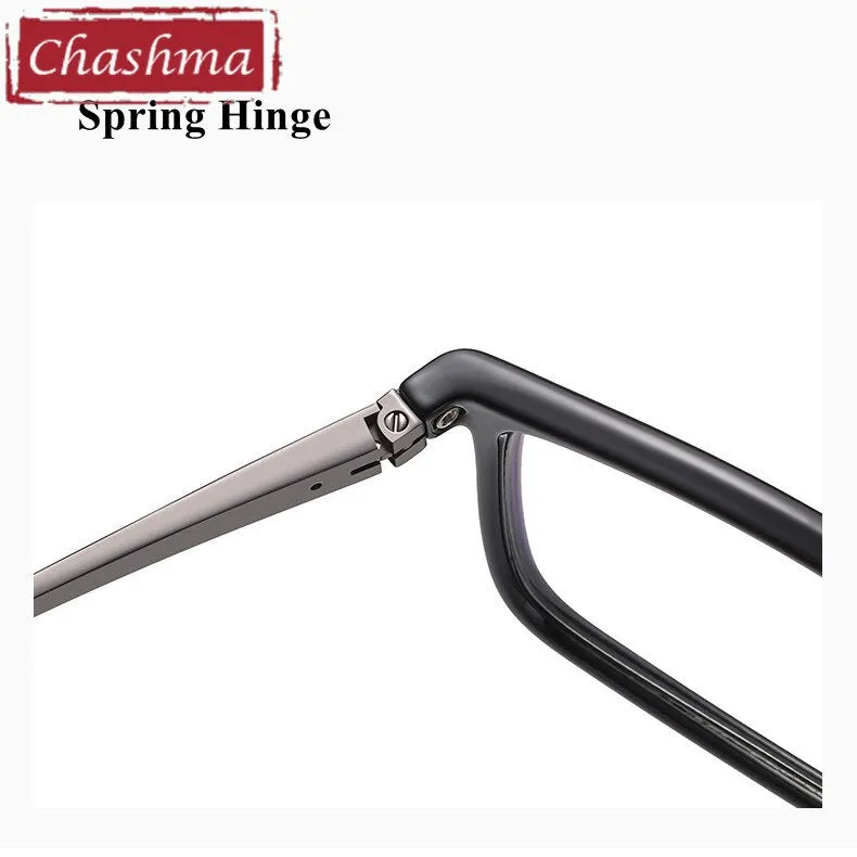 Chashma Men's Full Rim Square Tr 90 Titanium Spring Hinge Eyeglasses 95352