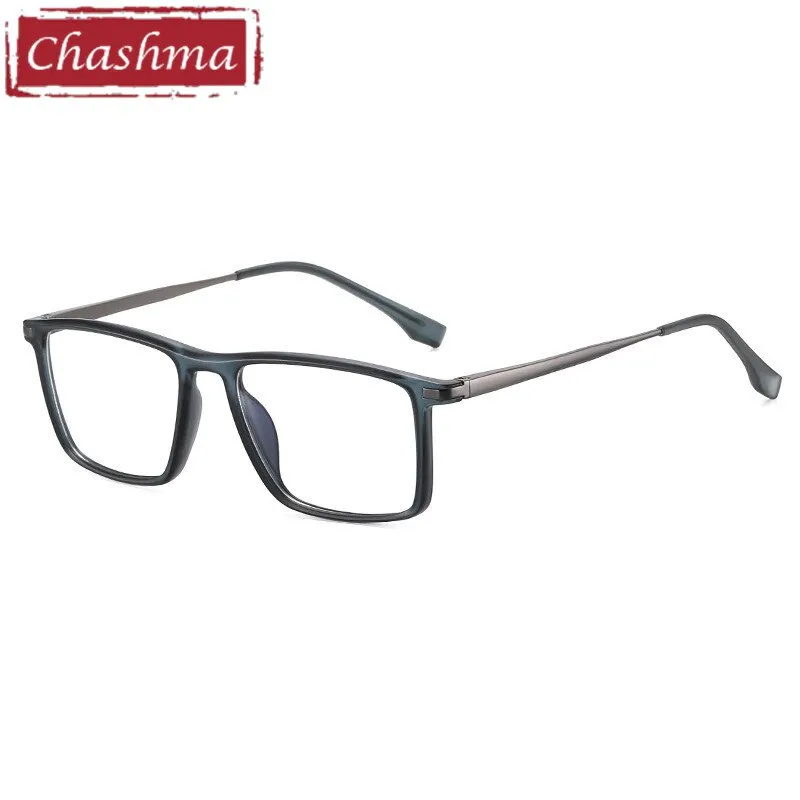 Chashma Men's Full Rim Square Tr 90 Titanium Spring Hinge Eyeglasses 95352