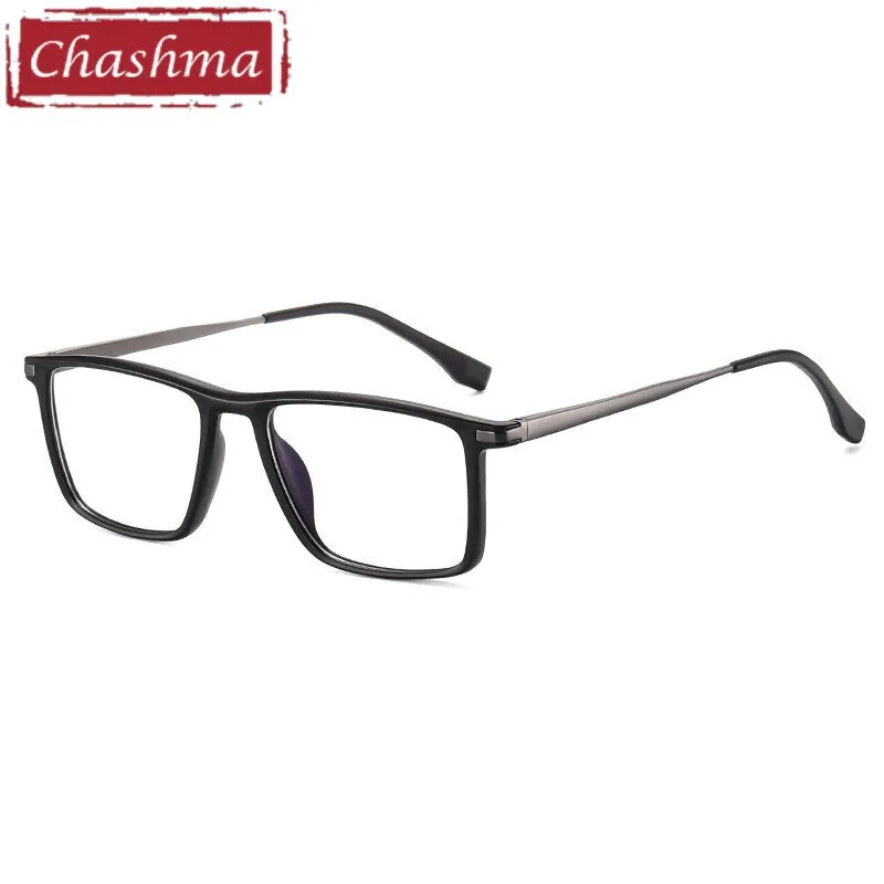 Chashma Men's Full Rim Square Tr 90 Titanium Spring Hinge Eyeglasses 95352