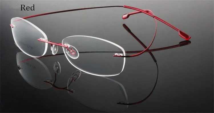 Chashma Men's Rimless Rectangle Titanium Alloy Eyeglasses A772