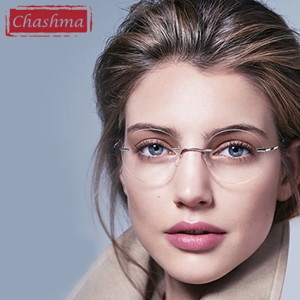 Chashma Men's Rimless Rectangle Titanium Alloy Eyeglasses A772