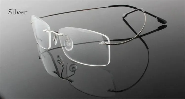Chashma Men's Rimless Rectangle Titanium Alloy Eyeglasses A772