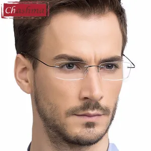 Chashma Men's Rimless Rectangle Titanium Alloy Eyeglasses A772