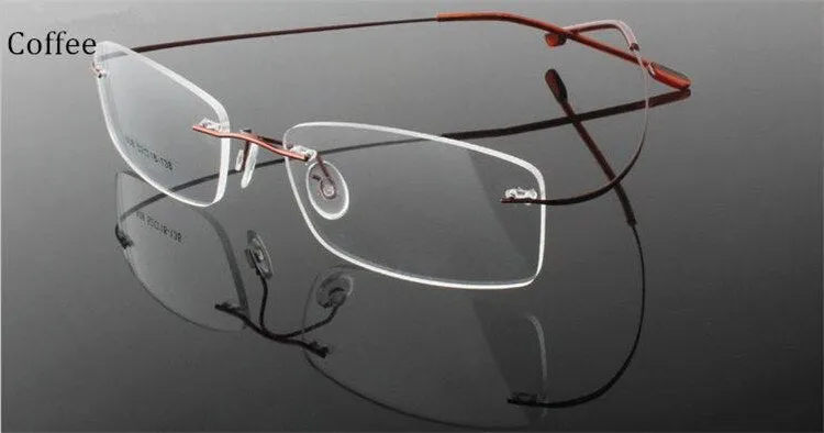 Chashma Men's Rimless Rectangle Titanium Alloy Eyeglasses A772