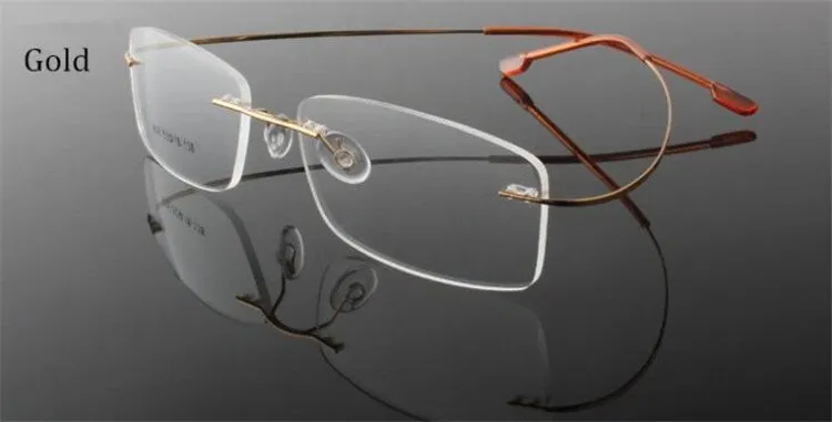 Chashma Men's Rimless Rectangle Titanium Alloy Eyeglasses A772