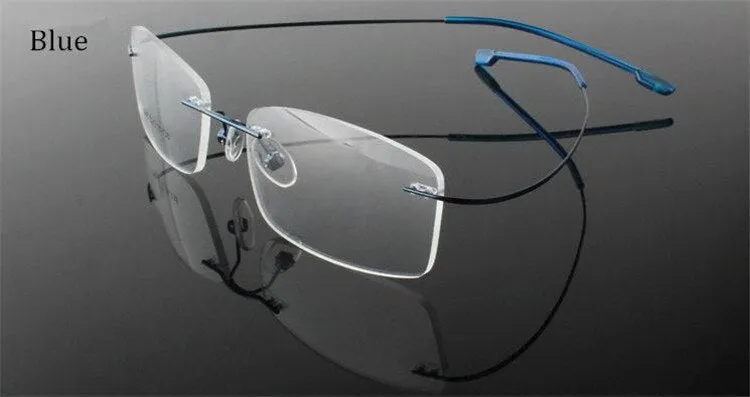 Chashma Men's Rimless Rectangle Titanium Alloy Eyeglasses A772