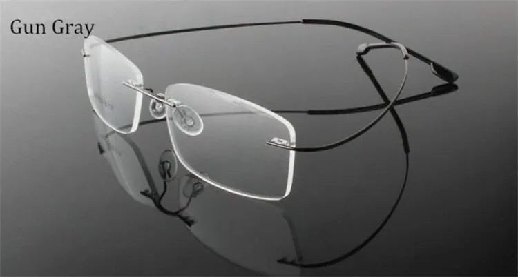 Chashma Men's Rimless Rectangle Titanium Alloy Eyeglasses A772