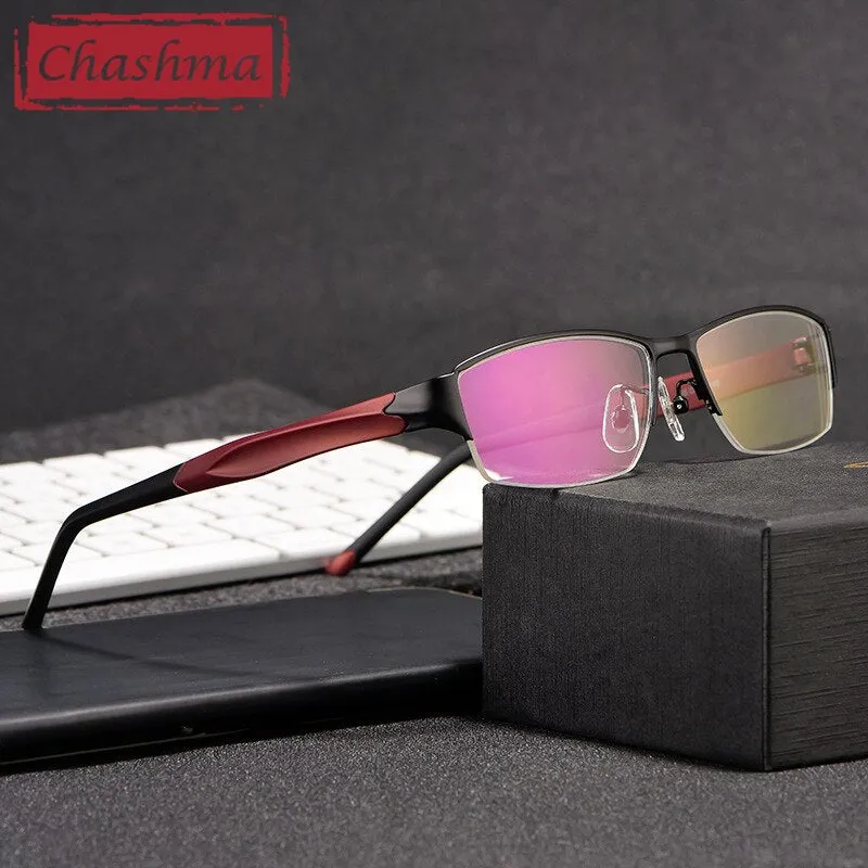 Chashma Men's Semi Rim Square Alloy Eyeglasses 8826