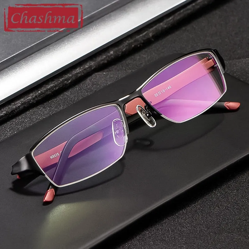 Chashma Men's Semi Rim Square Alloy Eyeglasses 8826
