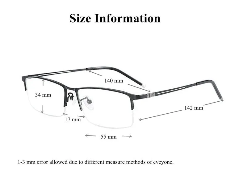 Chashma Ochki Men's Semi Rim Square Alloy Eyeglasses 9070