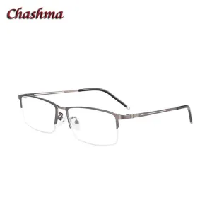 Chashma Ochki Men's Semi Rim Square Alloy Eyeglasses 9070
