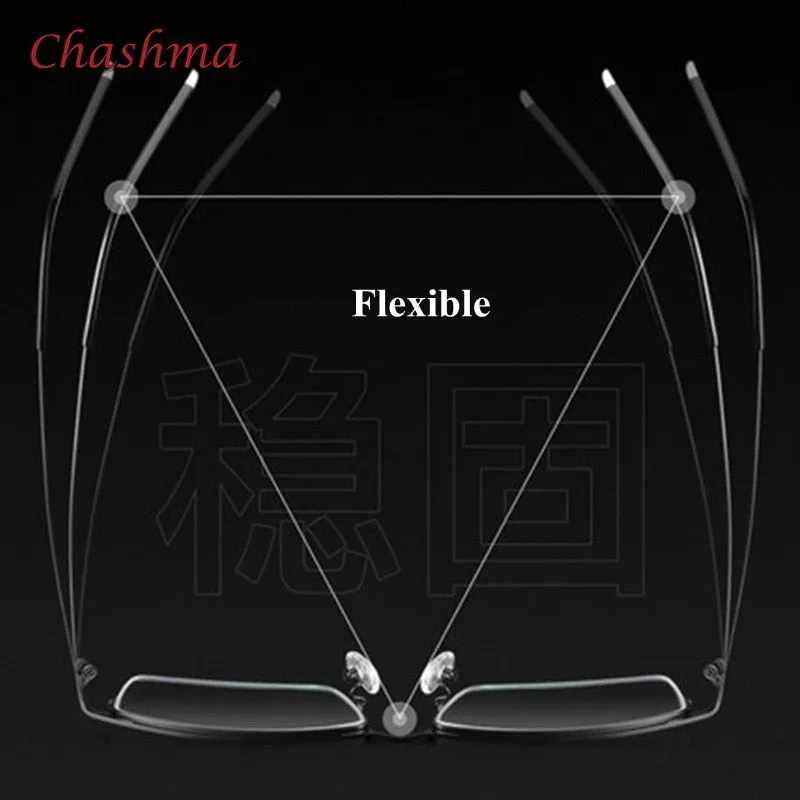 Chashma Ochki Men's Semi Rim Square Alloy Eyeglasses 9070