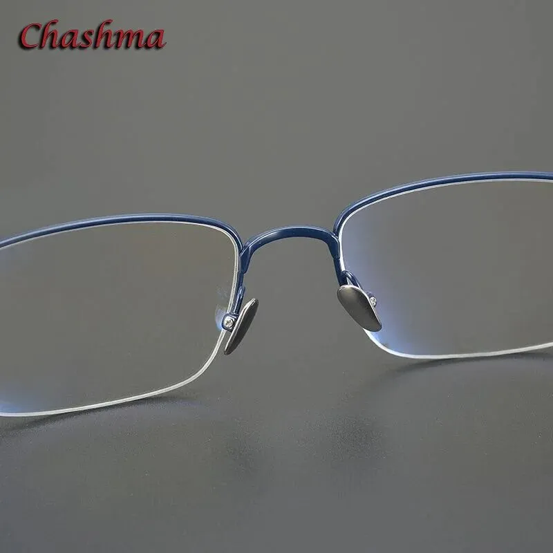 Chashma Ochki Men's Semi Rim Square Titanium Eyeglasses 1015