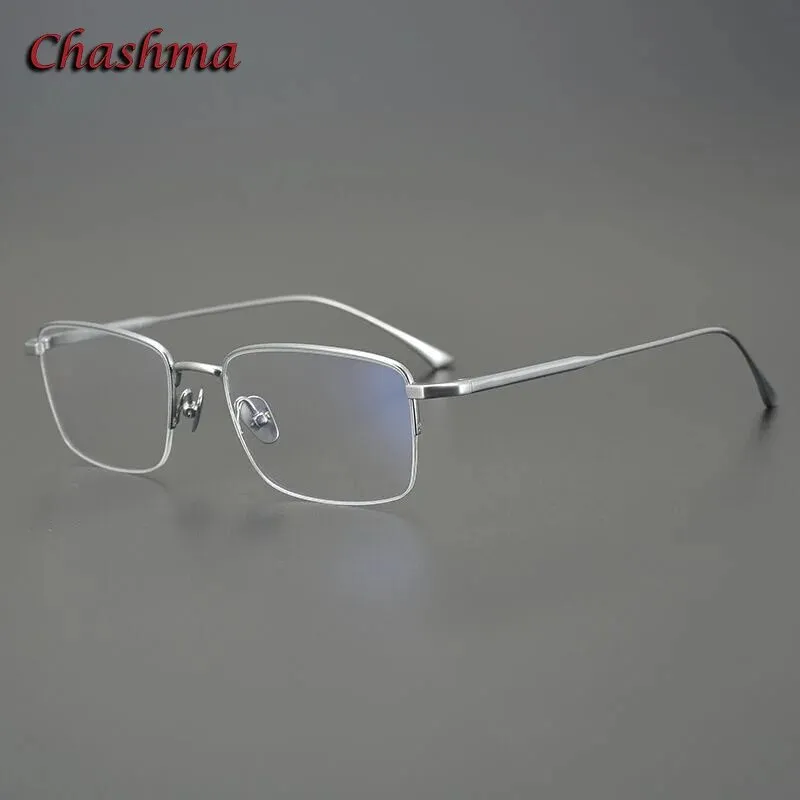 Chashma Ochki Men's Semi Rim Square Titanium Eyeglasses 1015