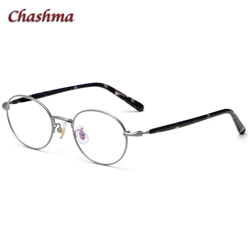 Chashma Ochki Unisex Full Rim Small Round Titanium Eyeglasses 2006