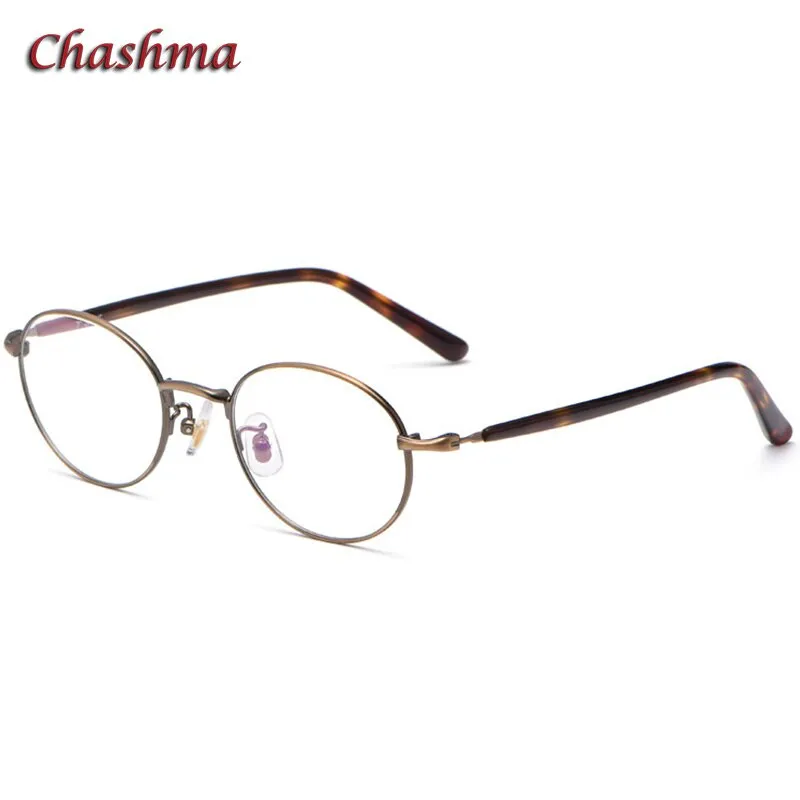 Chashma Ochki Unisex Full Rim Small Round Titanium Eyeglasses 2006