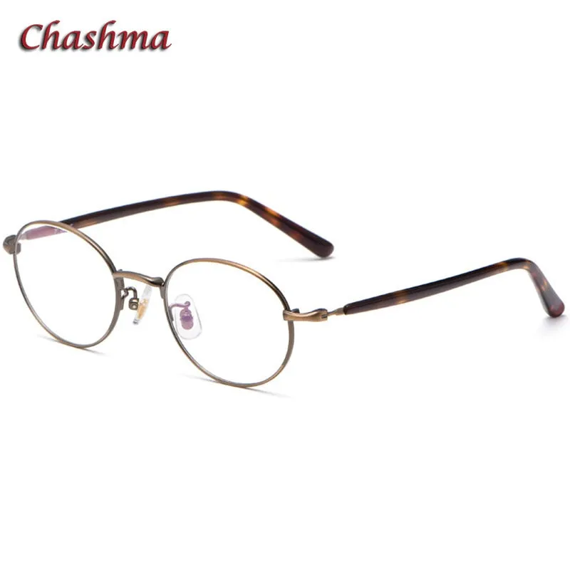 Chashma Ochki Unisex Full Rim Small Round Titanium Eyeglasses 2006